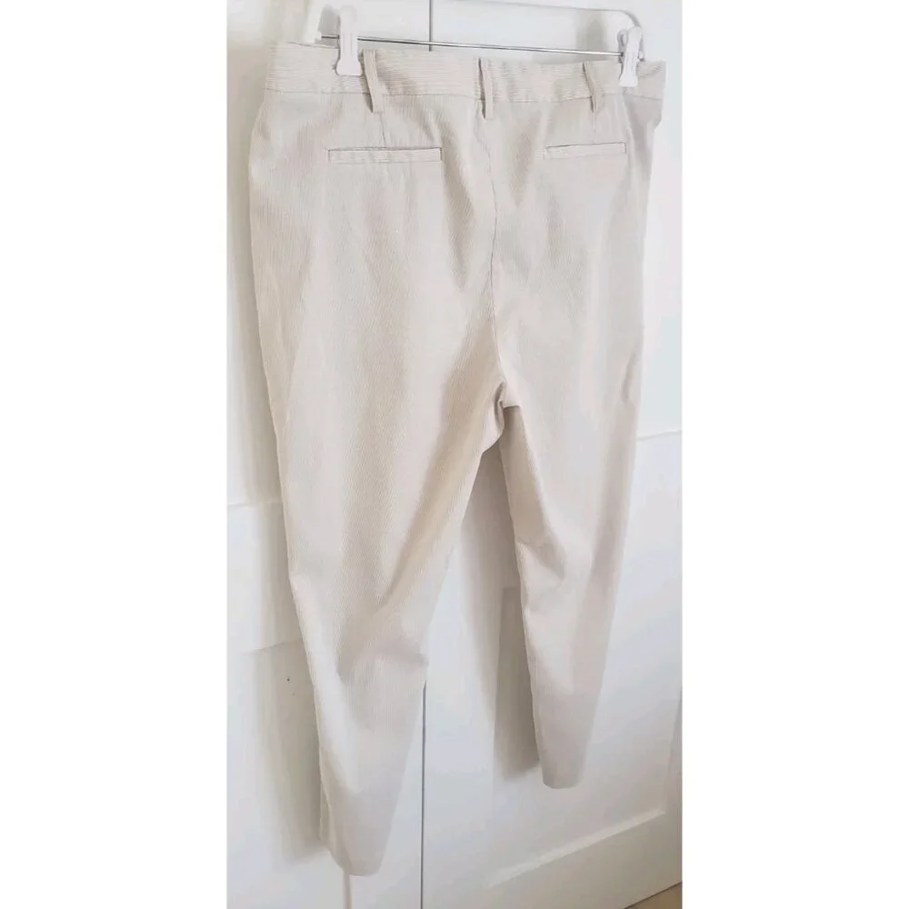 IVANKA TRUMP ANKLE-LENGTH  RIBBED TEXTURE BEIGE PANTS SZ 12 - Picture 3 of 8